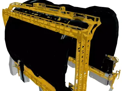 Industrial Tunnel Section 3D Model Low-poly 3D model