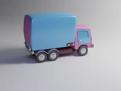 Cartoon Truck - production ready Low-poly 3D model