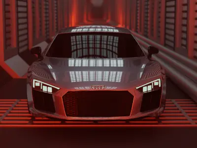 Audi R8 with  animation 3D model