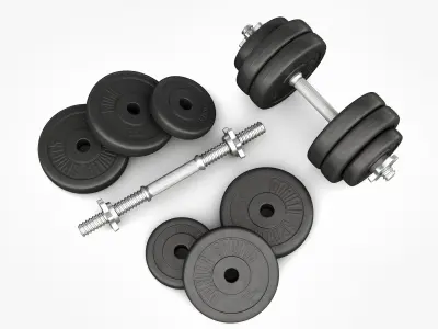 Dumbbell set of dumbbells 3D model