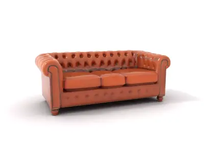 Chesterfield Leather Sofa model pack Low-poly 3D model