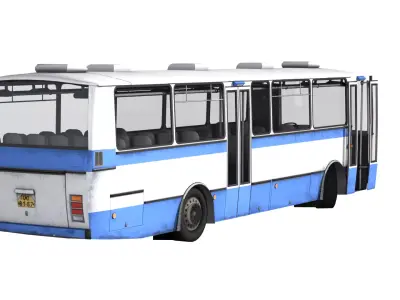 Road Bus Low-poly 3D model