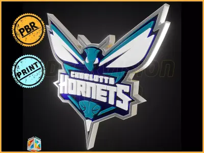 Charlotte Hornets logo - Cinematic - 3D print 3D model