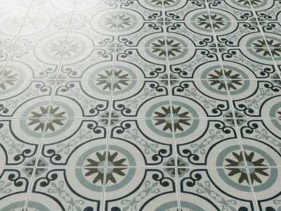 Lapaz Daisy  9x9 Matte Porcelain Tile 3D model