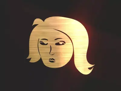 2D 3D Woman Face Decoration Low-poly 3D model