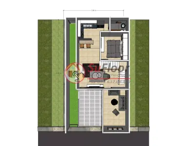 House 6x12m code 654 - Sketchup 3D model 3D model 3D model
