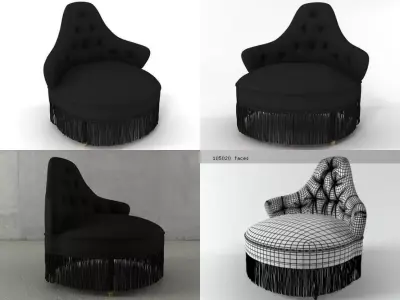 Faubourg chairs with fringes 3D model