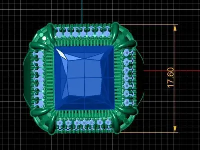 red ruby precious engagement ring 3d printable model 3D print model