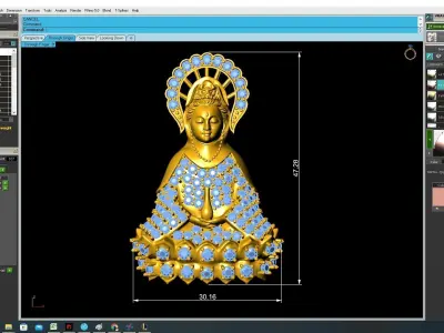 Luxury Buddha Pendant Pave Diamond Jewelry 3D Model 3298 3D print model