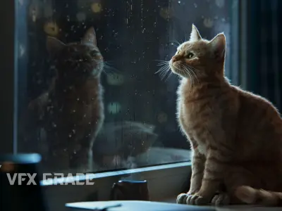 Orange Cat Animated VFX Grace 3D model