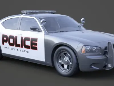 Police Car 001 3D model