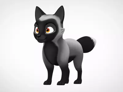 Silver Fox Low-poly 3D model