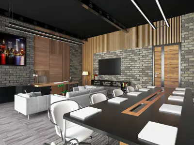 office room exetucive room v94 Low-poly 3D model