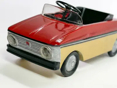 Vintage pedal car Moskvich 3D print model