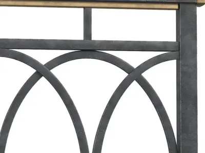 Classic Modern Forged Fence 3D model