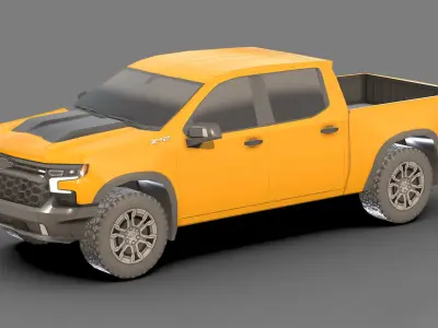  Low-poly Chevrolet Silverado ZR2 3D Model Low-poly 3D model