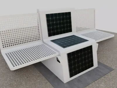 Solar Bench White 3D model