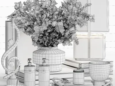 Decorative Set 022 Low-poly 3D model