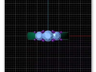 round solitaire engagement jewelry ring 3D print model