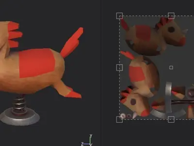 Horse wooden Low-poly 3D model