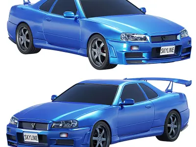 Nissan Skyline Low-poly 3D model by GANIBOEV-KHASANBEK