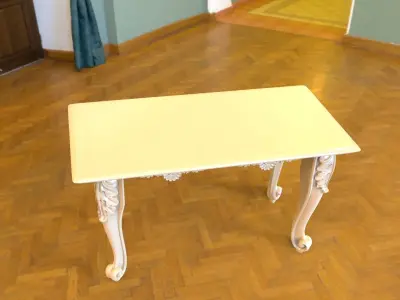 Table with cnc curving design 3D model