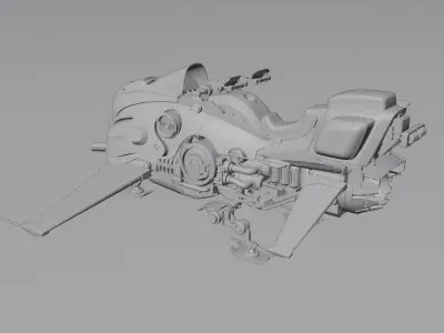 HoverBike robot Low-poly 3D model