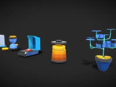 3D Button Collections8 Low-poly 3D model