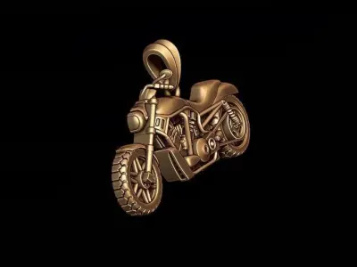 Motorcycle pendant basrelief 3D print model