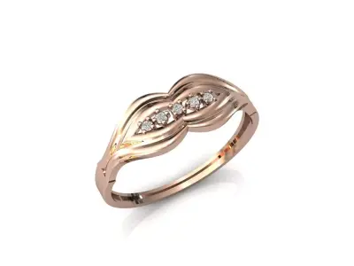 Women Ring Diamond Stone STL 3DM Lightweight Printable 3D print model 47