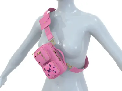 Louis Vuitton Utility Crossbody Bag Pink Low-poly 3D model