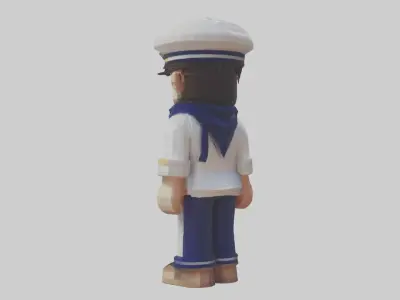 Voxel Sailor 1 Low-poly 3D model