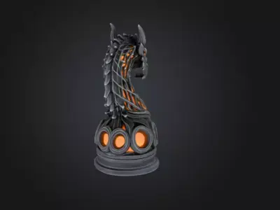 Ember Dragon Lamp Low-poly 3D model