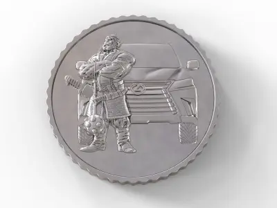 Lexus and warrior with sword coin 3D print model