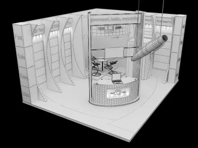 Booth Exhibition Stand a595b 3D model