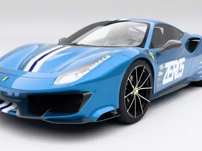 Ferrari 488 Pista Low-poly 3D model purchase
