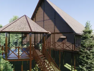 Traditional longhouse of the Iban Dayak community of Sungai Utik 3D model
