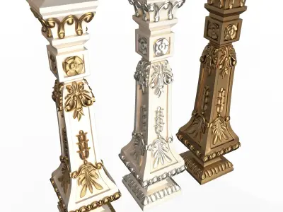 Classic Baluster 07 Low-poly 3D model