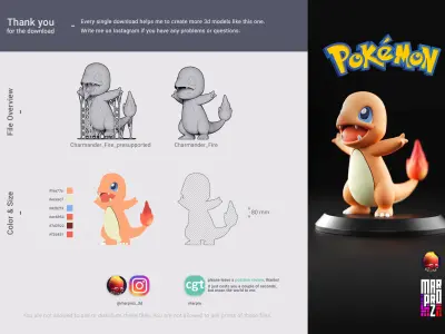 Pokemon - Charmander 3D print model