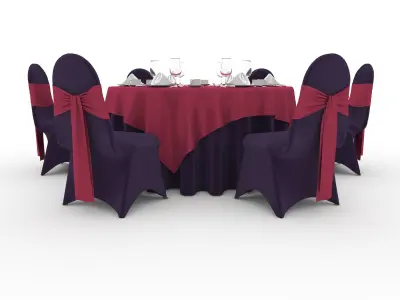 Banquet Table and Chair 67 3D model