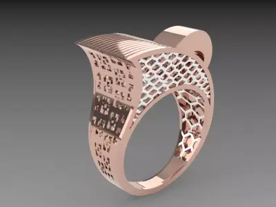 Zali nexus ring for women 3D print model