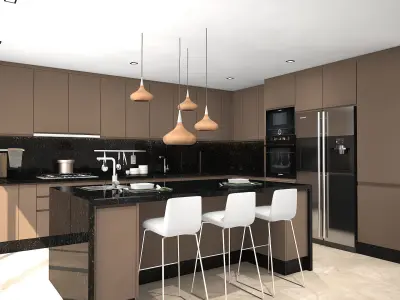 Kitchen Modern Advanced Modeling scene 3D model 3D model