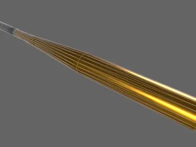 PBR Baseball Bat Yellow Low-poly 3D model