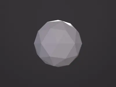 Icosphere Object 3D Model Low-poly 3D model