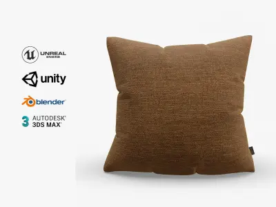 Cushion Brown Denim Low-poly 3D model