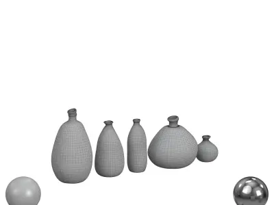 Recycled Glass Vases 3D model purchase