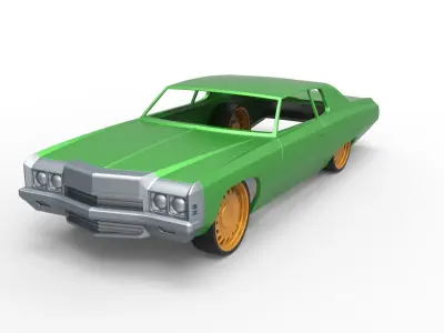 Shell and wheels Chevrolet Impala 1972 Scale 1 to 24 3D print model