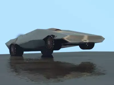 Rocket sport car Low-poly 3D model