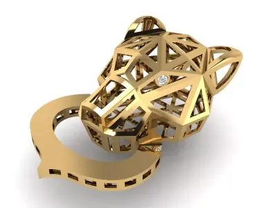 Leopard or Panther head set 3D print model