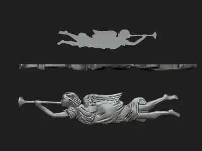  angel with trumpet 3D print model